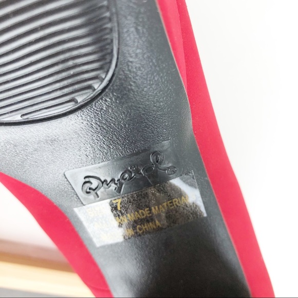 Qupid Dark Red peep Toe Ankle Strap Platform size7 - Picture 8 of 13